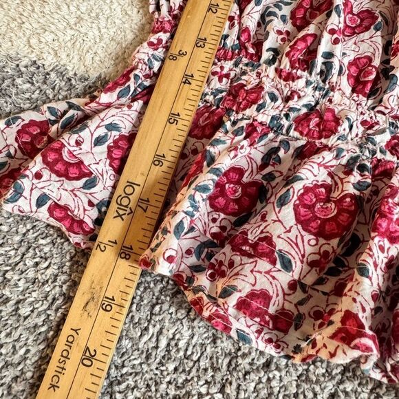 Anna cate Top Womens Size Small floral Off shoulder balloon sleeves Boho Blouse - Picture 9 of 11